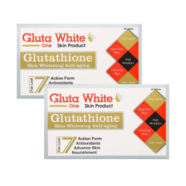 Gluta White Glutathione 500 mg Whitening Tablets – Skin Brightening & Anti-Aging