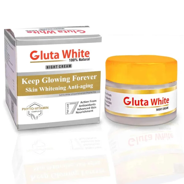 Gluta White Extreme Strong Whitening & Anti-Aging Night Cream – Glutathione, Alpha Arbutin, Glycolic & Kojic Acids