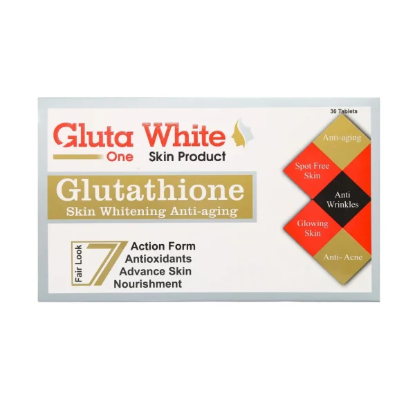 Gluta White Glutathione 500 mg Whitening Tablets – Skin Brightening & Anti-Aging